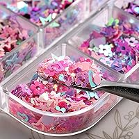 Heart Nail Art Glitters Sequins Mixed Hollow Star Flower Nail Sequins Star Holographic Flake Nail Glitter Powder Hexagon Chunky Glitter Confetti for Acrylic Nails Decorations DIY Crafts