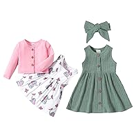 Baby Girl 2 Packs Dresses + Long Sleeve Cardigan Set Size 18-24 Months