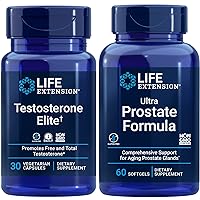 Life Extension Testosterone Elite, 30 Vegetarian Capsules | Ultra Prostate Formula, 60 softgels | Healthy Prostate, Testosterone Production Support, Supplements for Men