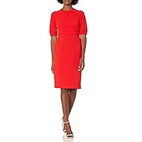 Maggy London Women's Solid Crepe Classic Short Sleeve Sheath