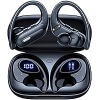 Wireless Earbuds Bluetooth 5.3 Headphones 90 Hrs Playtime Earbuds with Wireless Charging Case Over-Ear Sports Earphones Waterproof Deep Bass Headset