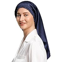 LilySilk Pure Silk Bonnet for Long Hair 100% Mulberry Silk Hair Bonnet for Sleeping Womens Sleep Cap