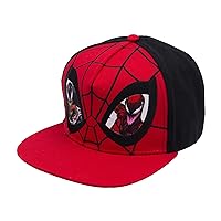 Marvel Spider-Man Baseball Cap, Venom and Carnage Cotton Adjustable Adult Snapback Hat with Flat Brim, Red, One Size