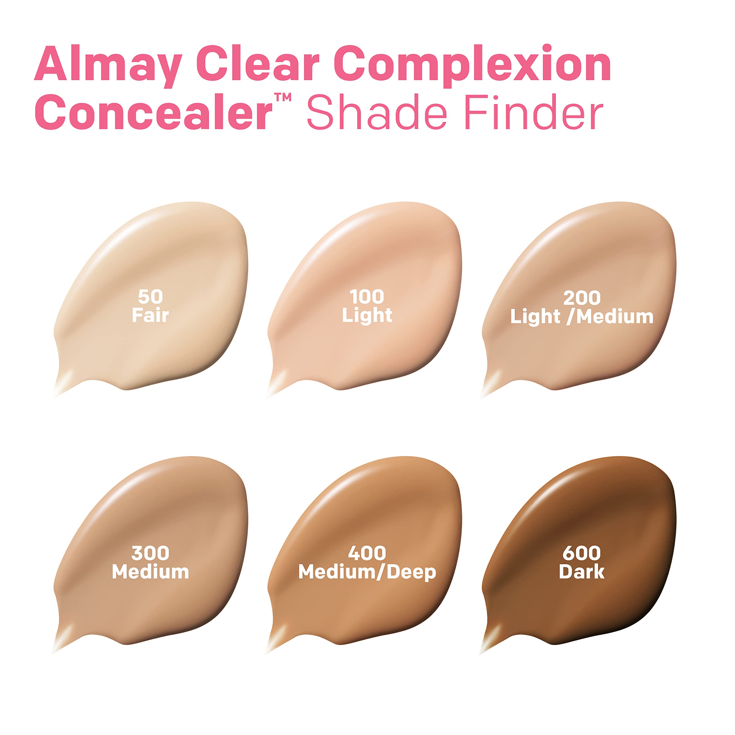 Almay Clear Complexion Acne & Blemish Spot Treatment Concealer Makeup with Salicylic Acid- Lightweight, Full Coverage, Hypoallergenic, Fragrance-Free, for Sensitive Skin, 200 Light/Medium, 0.3 fl oz.