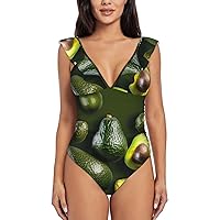 Avocado Fruit Swim Suits for Women 2024 - Innovative One Piece Bathing Suits with - Modest and Sexy Women's Swimsuits