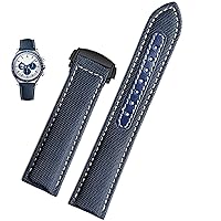 19mm 20mm Canvas Watch Strap For Omega New Seamaster 300 Speedmaster AT150 Leather Nylon Watch Band Men Accessories Blue Black