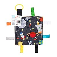Baby Jack & Co 8x8” Space Lovey Tag Toys for Babies - Baby Crinkle Toys - Crinkle Toys for Baby - Soft & Safe - Learn Shapes & Colors - Ideal Baby Toy - BPA Free w/Stroller Clip