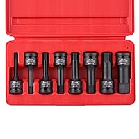 Neiko 01136B 1/2-Inch Drive Allen Hex Impact Socket Set, Metric, 6 mm - 19 mm, Cr-Mo, 8-Piece