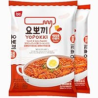 Yopokki Instant Rabokki Pack (Sweet Mild Spicy, Pack of 2) Korean Street food with sweet and moderately spicy sauce Ramen Noodle Topokki Rice Cake - Quick & Easy to Prepare