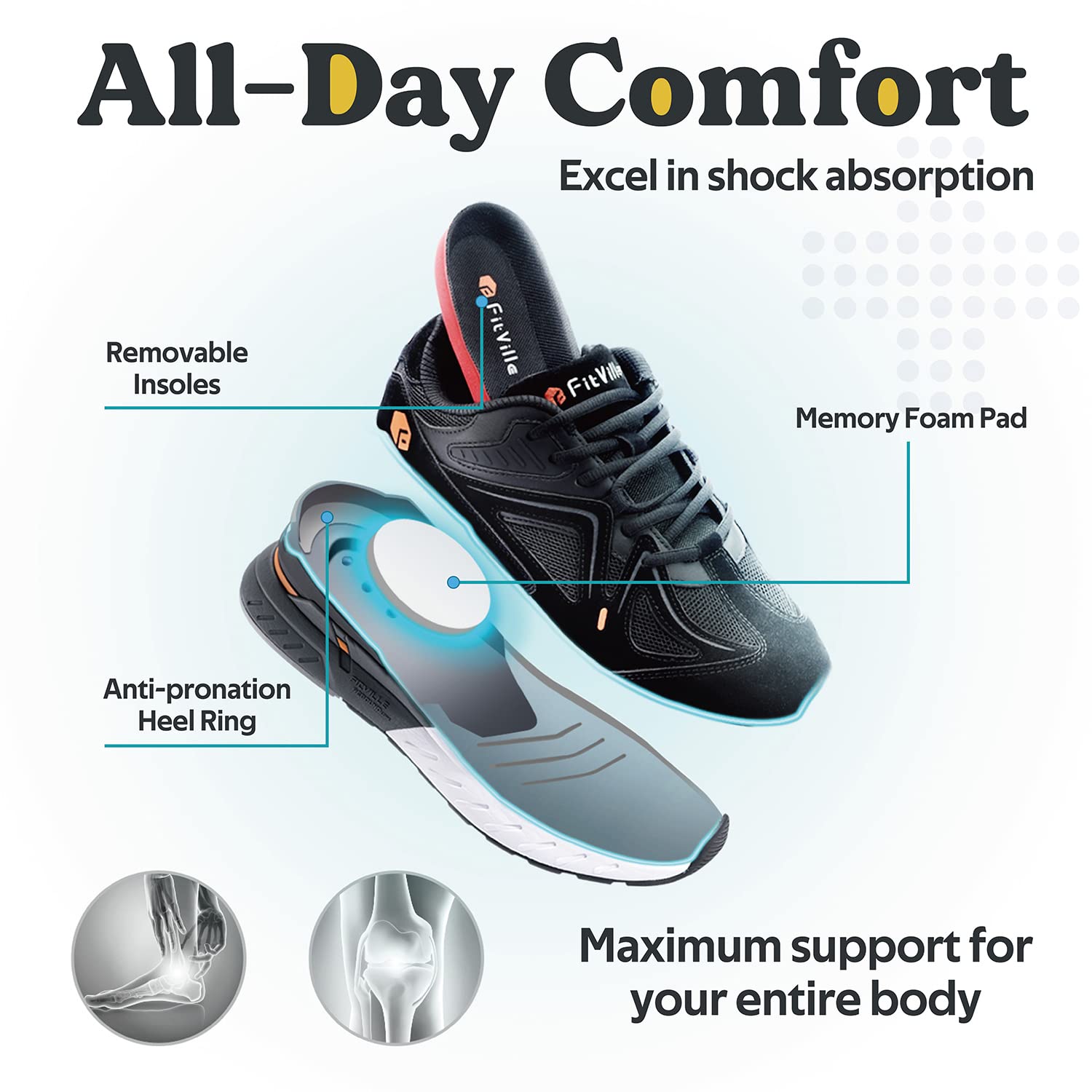 Buy FitVille Extra Wide Walking Shoes for Men Wide Width Sneakers for ...