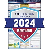 2024 Maryland State and Federal Labor Laws Poster - OSHA Workplace Compliant Includes FLSA FMLA and EEOC Updates - All in One Required Compliance Posting 24