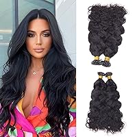 Natural Wave I Tip Human Hair Extension Micro Link Pre Bonded Brazilian Remy Hair Wavy Stick I Tip Hair 100g 100 strands (18inch 100strands, 2(Darkest Brown))
