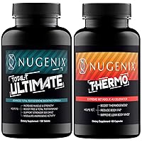 Total-T Ultimate Free and Total Testosterone Booster for Men & Nugenix Thermo Fat Burner for Men Bundle
