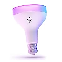 Color, 1100 lumens BR30 E26, 2.4GHz Wi-Fi Smart LED Light Bulb, Billions of Colors and Whites, No Bridge Required, Works with Alexa, Hey Google, HomeKit and Siri, Multicolor (Pack of 2)