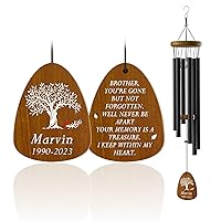 Bemaystar Personalized Memorial Wind Chimes Memorial Gifts Customized Sympathy Wind Chimes Remembrance Windchimes Loss of Loved One, Memory Bereavement Funeral Gifts for Loss of Brother