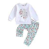 Christmas Baby Boy Outfit Toddler Infant Unisex Girl Pants Set Long Sleeve Sweatshirt Fall Winter Clothes Suit