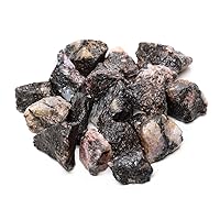 1 lb Bulk Rough Crystal Stones for Tumbling, cabbing, polishing, feng Shui, Reiki Healing, Crystal Healing and Collecting. (Rhodonite)