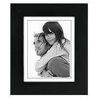 Malden 4x5 Picture Frame - Wide Real Wood Molding, Real Glass - Black