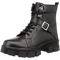 Men's Chelsea Chunky Track Sole Lace Up Side Zip Buckle Boots
