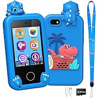 Kids Smart Phone Toys for Boys Dinosaur Birthday Gifts for Boy Girl Age 3-10 Kids Toys Cell Toddler Learning Toys for 3 4 5 6 7 8 9 Year Old Boy Touchscreen MP3 Music Player