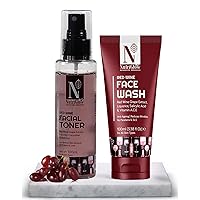 Advanced Organics Red Wine Face Wash with Red Wine Facial Toner for Skin Balancing Anti-Acne Exfoliation Kit for Smooth Refresh Skin Tone, All Skin Types, 100 ml Each, Pack of 2