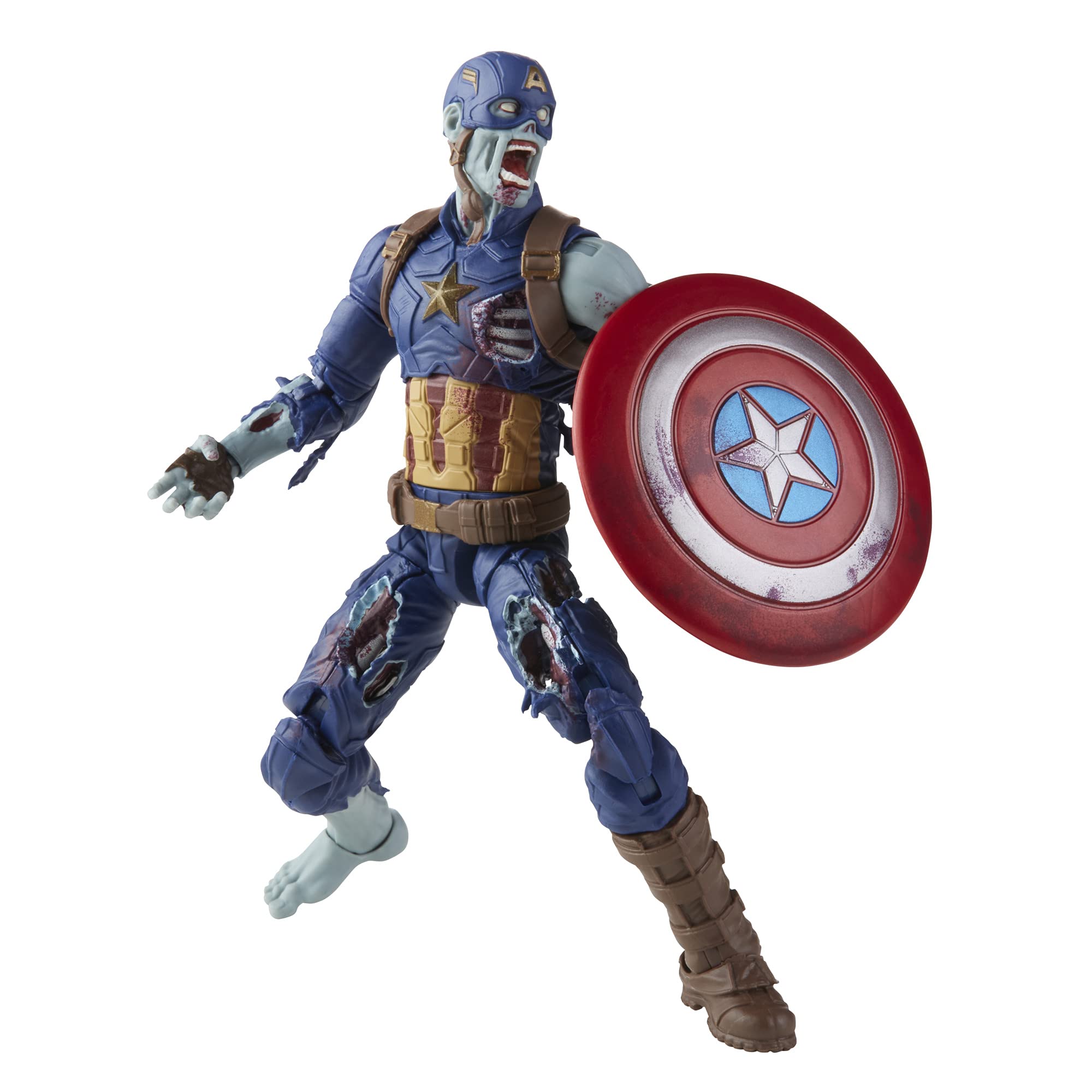 Avengers Marvel Legends Series 6-inch Scale Action Figure Toy Zombie Captain America, Premium Design, 1 Figure, and 1 Accessory