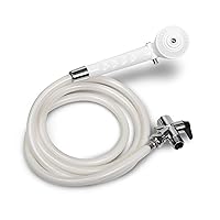 Premium Handheld Shower Head with 6.5-Foot Long Hose, White, High Pressure, Adjustable Spray - Ideal for Medical Patients, Hospitals, Nursing Homes - 1 Each