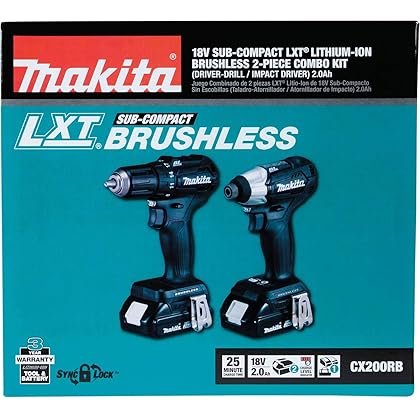 Makita CX200RB 18V LXT® Lithium-Ion Sub-Compact Brushless Cordless 2-Pc. Combo Kit (2.0Ah)