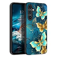 GUAGUA for Samsung Galaxy S23 FE 5G Case Glow in The Dark, Samsung S23 FE Phone Case, Cute Blue Butterfly Noctilucent Luminous Shockproof Protective Phone Case for Galaxy S23 FE 6.4'' Women Men Gifts