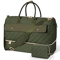 Wedama Travel Duffel Bag, Large Weekender Bag for Women with Shoe Compartment, Carry on Overnight Bag with Toiletry Makeup Bag, Gym Bag for Travel Gym Camping Hospital, Green