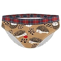 Hedgehog Eat Fruits Women Cotton Underwear Bikini Fashion Ladies Brief Panties, S