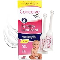Conceive Plus Fertility Lubricant in Pre-Filled Applicators, Fertility Friendly Lube for Couples Trying to Conceive, One Month Supply with 8 x 4g Applicators