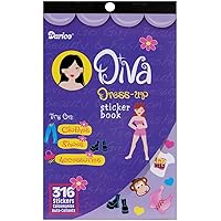 Darice Sticker Book, 9.5 by 6-Inch, Diva Dress-Up, 316-Pack