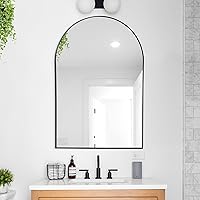 Head West Arch Shaped Thin Metal Framed Modern Wall Vanity Mirrors, Bathroom Mirrors, Living Room Mirrors - 24