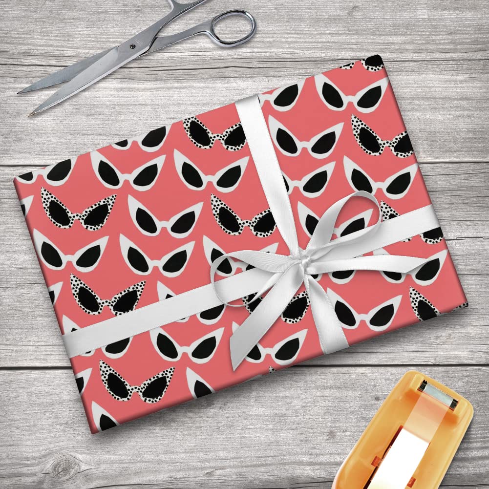 GRAPHICS & MORE Cat Eye Glasses Sunglasses Gift Wrap Wrapping Paper Rolls
