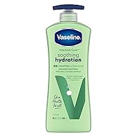 Vaseline Intensive Care Body Lotion for Dry Skin Soothing Hydration with Ultra-Hydrating Lipids + 1% Aloe Vera Extract to Refresh Dehydrated Skin 20.3 oz