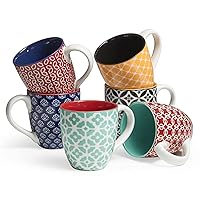 Coffee Mugs Set of 6, 19 oz Large Porcelain Mug, Ceramic Tea Cups with Handle for Men Women, Mug Gift Set, Housewarming Wedding Gift