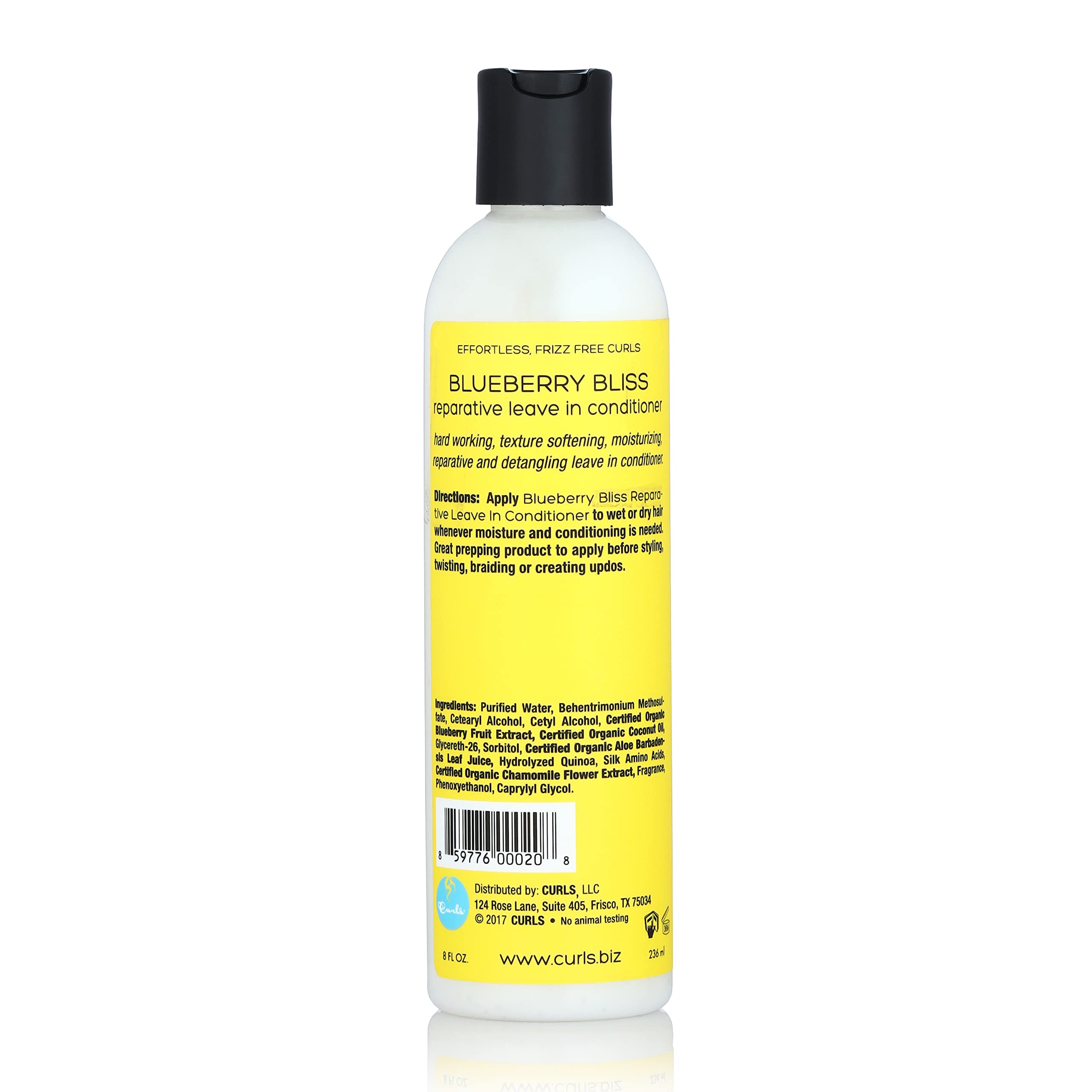 Curls Blueberry Bliss Reparative Leave In Conditioner - Repair Damage and Prevent Breakage - Encourage Hair Growth - For Wavy, Curly, and Coily Hair Types 8 oz