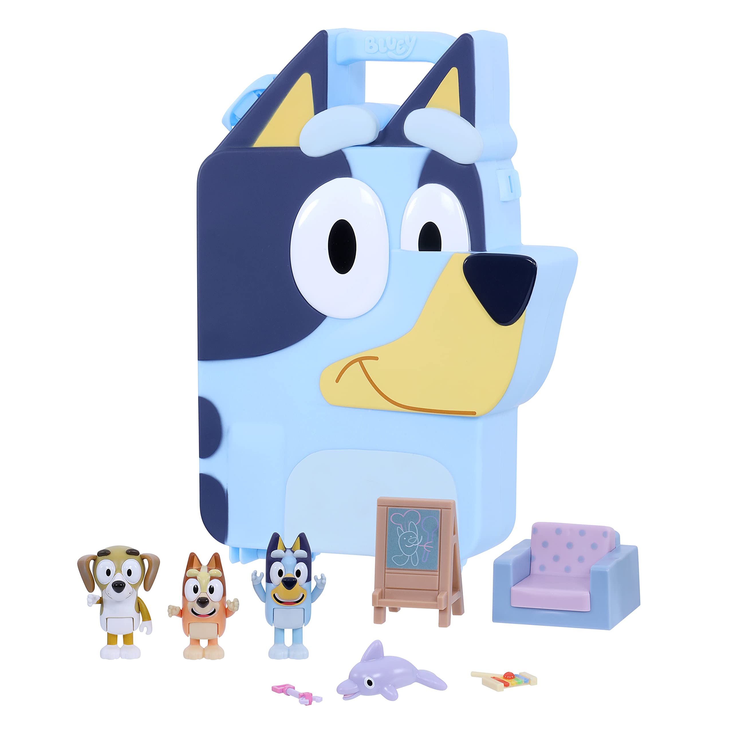 Bluey's Deluxe Play & Go Playset with 2.5-3 inch Figures