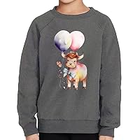 Colorful Bull Toddler Raglan Sweatshirt - Watercolor Sponge Fleece Sweatshirt - Art Kids' Sweatshirt