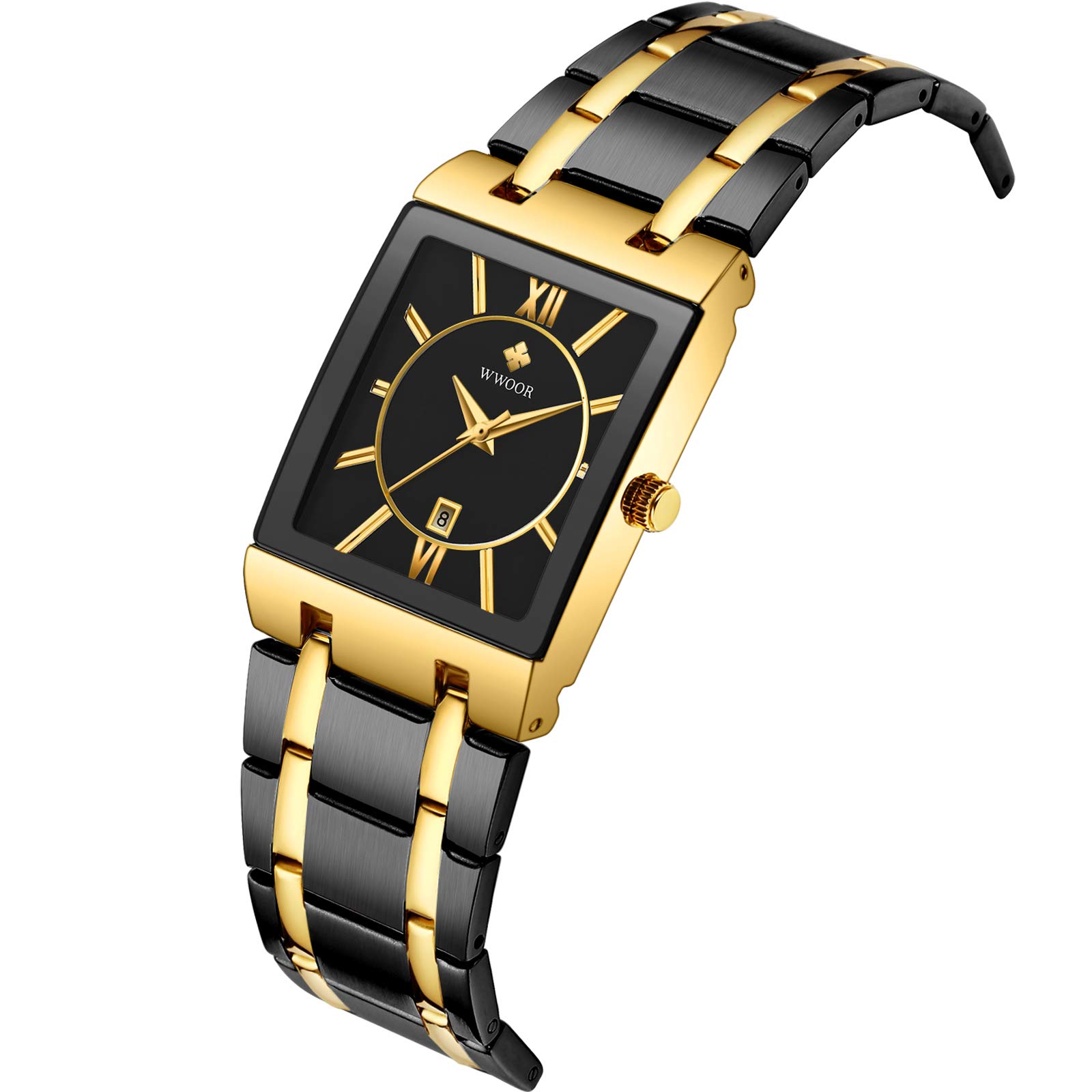 WWOOR Square Watches for Men and Women and Gold Watches for Men