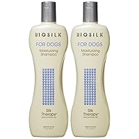 BioSilk for Dogs Silk Therapy Moisturizing Shampoo | Best Moisturizing Shampoo for All Dogs And Dogs With Dry, Itchy, and Sensitive Skin | 12 Oz Dog Shampoo - 2 Pack