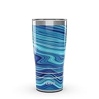 Tervis Traveler Aqua Agate Triple Walled Insulated Tumbler Travel Cup Keeps Drinks Cold & Hot, 20oz, Stainless Steel