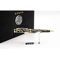 Cross Special Edition Hand made Year of the Goat - Black Lacquer and polished 23KT gold overlays and appointments Ballpoint Pen in its Original big Corporate Leather gift box