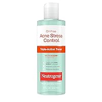 Neutrogena Oil-Free Acne-Fighting Stress Control Triple-Action Facial Toner, Soothing and Refreshing Toner with Salicylic Acid Acne Medicine, Green Tea, and Cucumber Extract, 8 fl. oz ( Pack of 5)