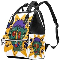 Halloween Street Graffiti Zombie Diaper Bag Backpack Baby Nappy Changing Bags Multi Function Large Capacity Travel Bag