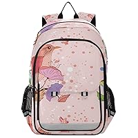 ALAZA Wild Nature Pink Bird Butterfly Leaves Casual Daypacks Bookbag Bag