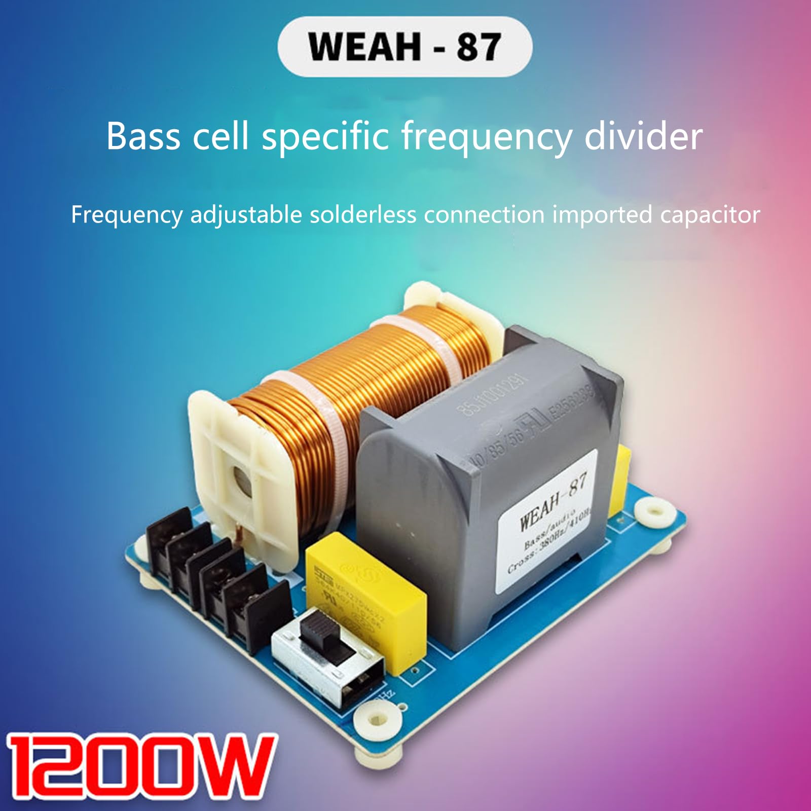 1200W Bass Speaker 410Hz Subwoofer Frequency Divider HiFi Stereo DIY Woofer Filter Loudspeaker Accesories Frequency Dividers Filters