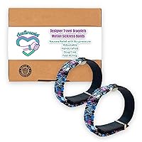 Acupressure Anti Nausea Bracelet- Adjustable Motion Sickness Relief for Air, Car and Sea- Stress (Pair) (Large 9