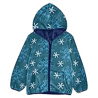 Blue Snowflakes Christmas Toddler Girl Fleece Jacket Light Jacket Toddler Girl Navy Blue Lightweight Zip 3T